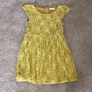 Mustard yellow lace dress